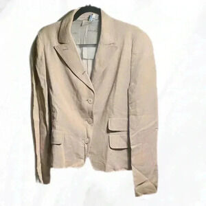 Akris Punto classic stylish blue grey trendy long sleeve 3 faux pocket blazer 12